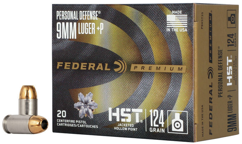 BALA FEDERAL PERSONAL DEFENSE HST - 9MM. +P - 124 GRAINS - JHP (2)