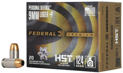 BALA FEDERAL PERSONAL DEFENSE HST - 9MM. +P - 124 GRAINS - JHP (2)