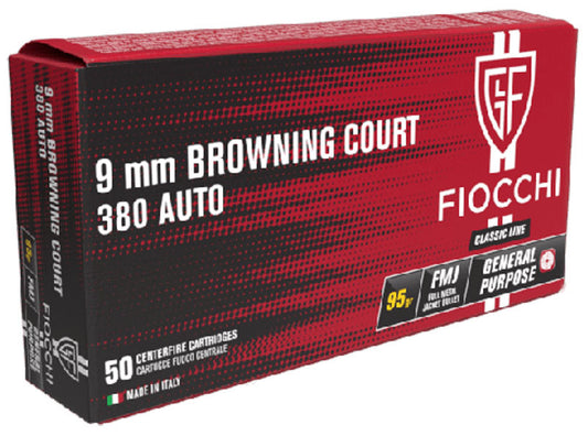 MUNICIÓN FIOCCHI CLASSIC - 9MM. CORTO - 95 GRAINS - FMJ & 95 grains - FMJ