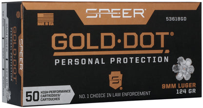 BALAS SPEER GOLD DOT - 9MM. - 124 GRAINS - GDHP