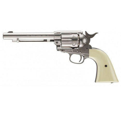 REVOLVER COLT PEACEMAKER NIQUEL BLANCO