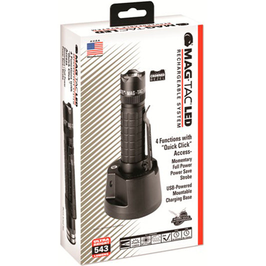 LINTERNA LED MAG-TAC MILITAR RECARGABLE NEGRO & MAG-TAC