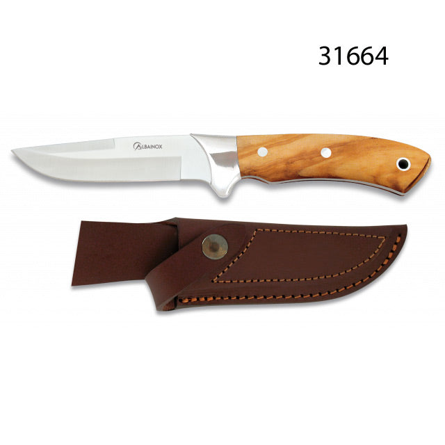 CUCHILLO DEPORTIVO ALBAINOX OLIVO C/F (3) & 31664 - Hoja estilo punta caida