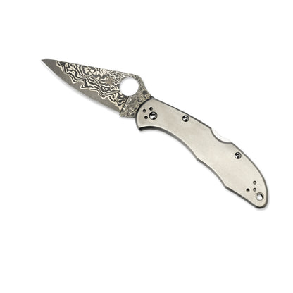 NAVAJA SPYDERCO DELICA 4 TI DAMASCUS