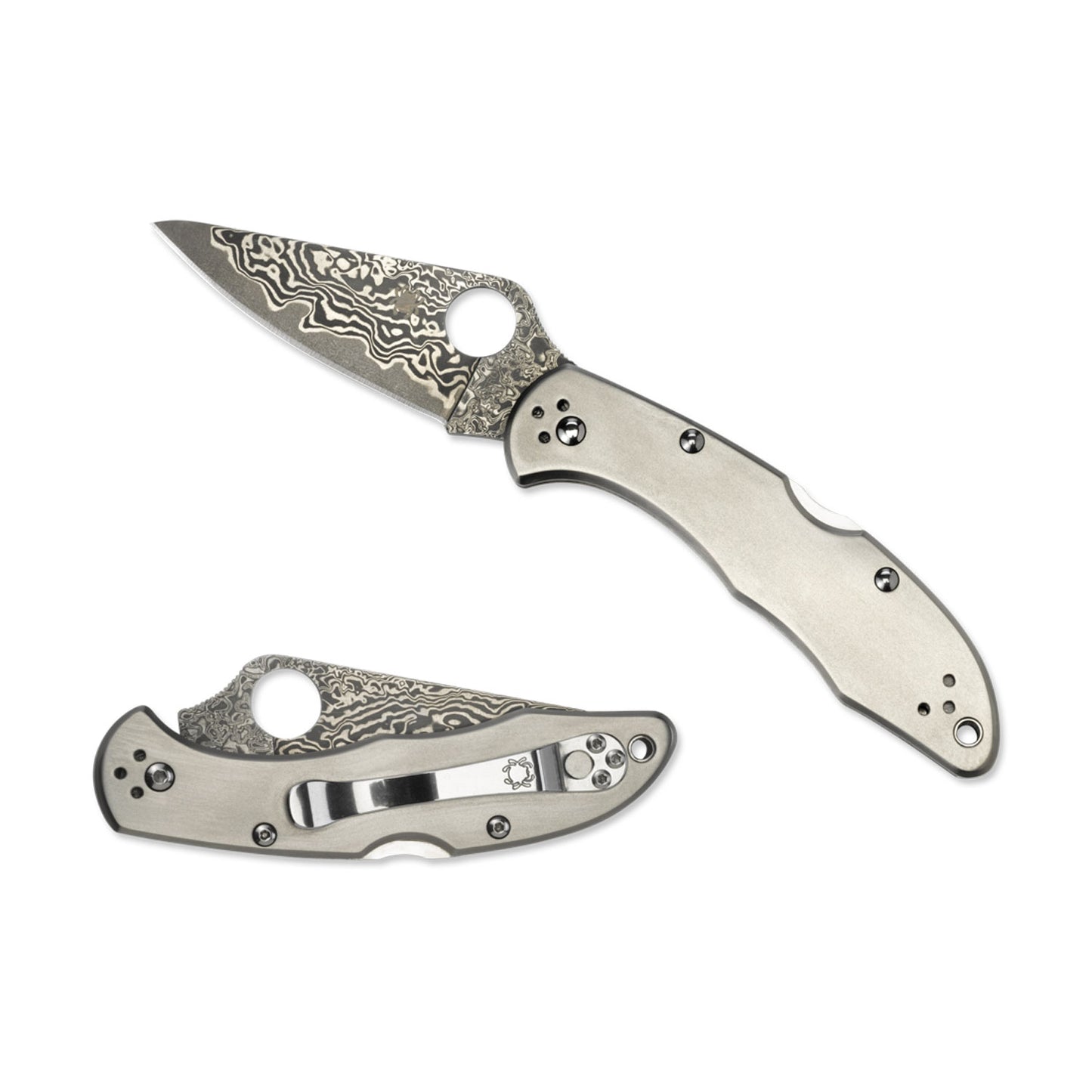 NAVAJA SPYDERCO DELICA 4 TI DAMASCUS (1)