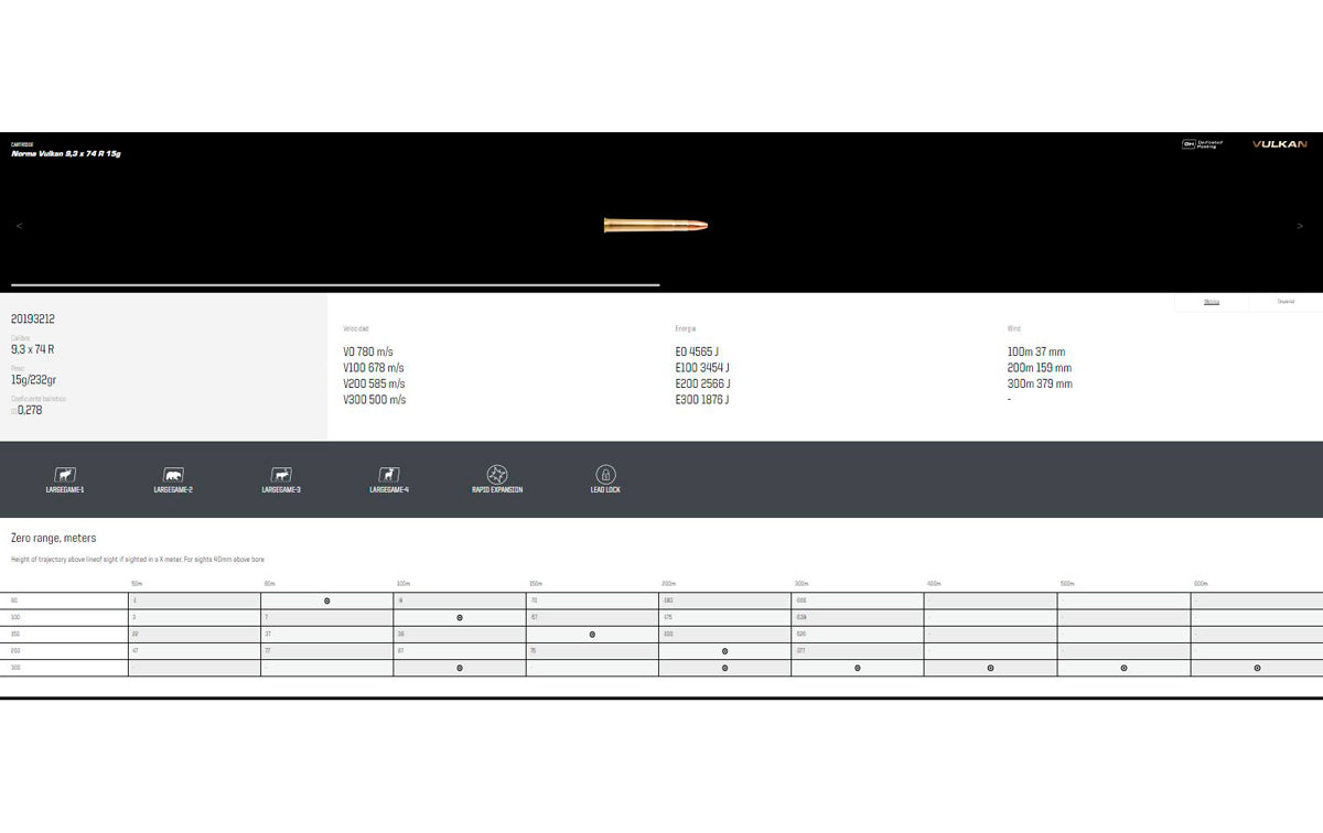 BALA NORMA VULKAN (5) & 9.3X74R 232 grains