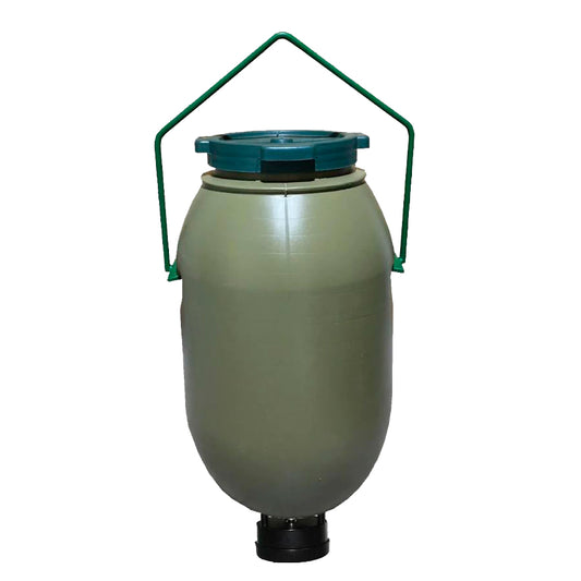 COMEDERO AUTOMÁTICO HN + BIDON 60 LITROS + ASA DE FORJA PARA COLGAR