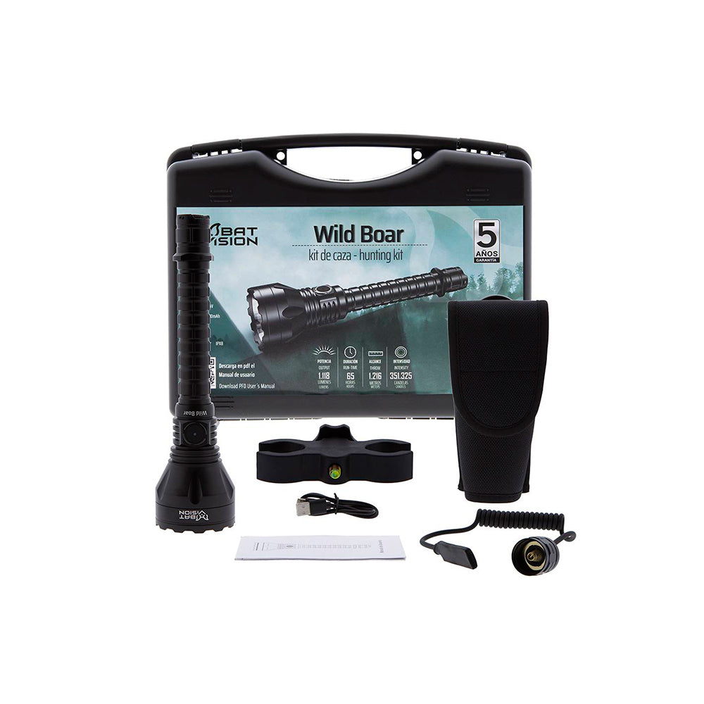 LINTERNA LED B-VISION WILD BOAR CON KIT DE CAZA