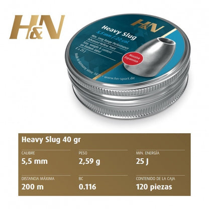 BALINES H&N SLUG HP HEAVY CAL. 5.5 MM (1) & Cal. 5.53mm (.218")