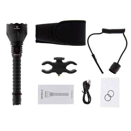 LINTERNA LED B-VISION WILD BOAR III CON KIT DE CAZA (4)