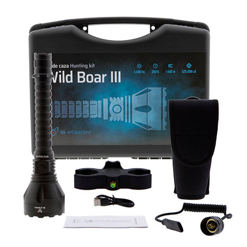 LINTERNA LED B-VISION WILD BOAR III CON KIT DE CAZA & KIT
